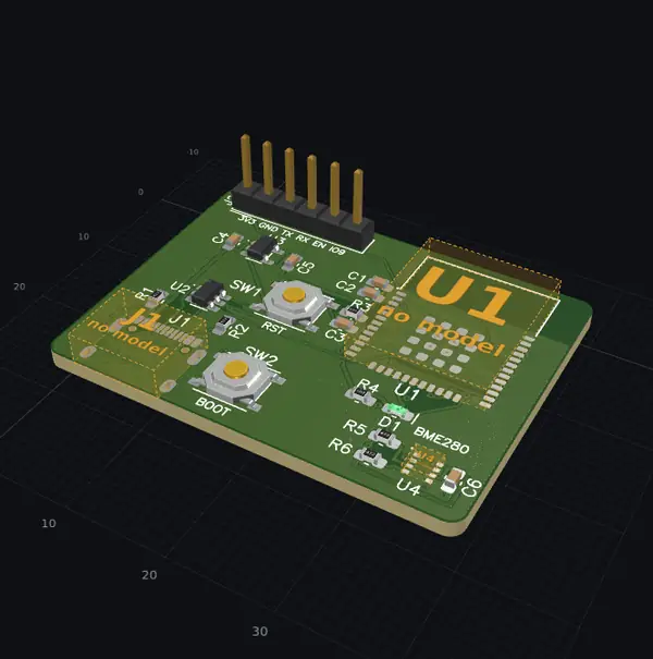 esp32-sensor, 3d view