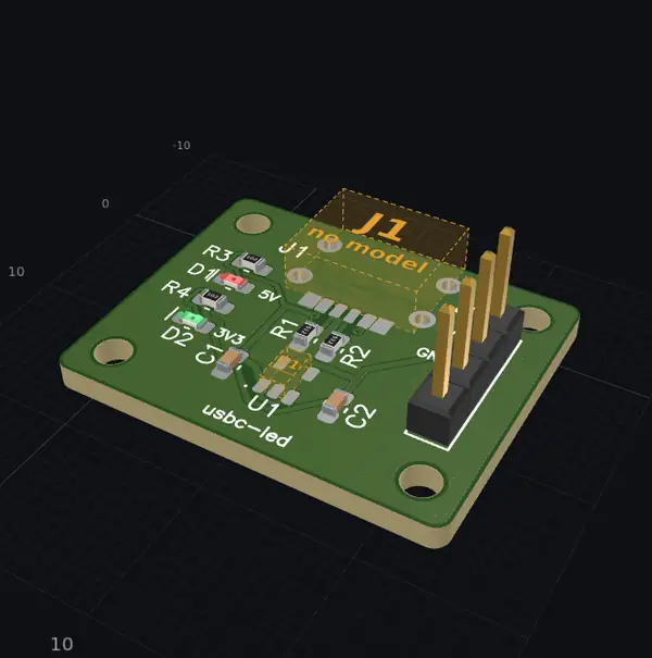 usbc-led, 3d view